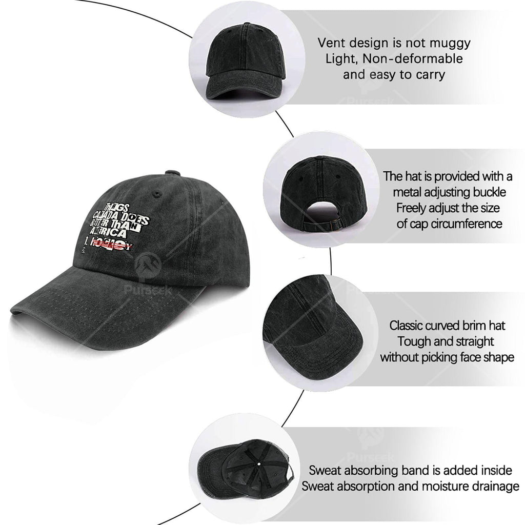 Canada-Themed Vintage Baseball Cap Suitable for Christmas, Games & 4th of - Unisex Adjustable Hat with Canadian Symbols, Machine Washable for Events, Casual Attire & for Competitions - Canadian Pride Gift for Men and Women