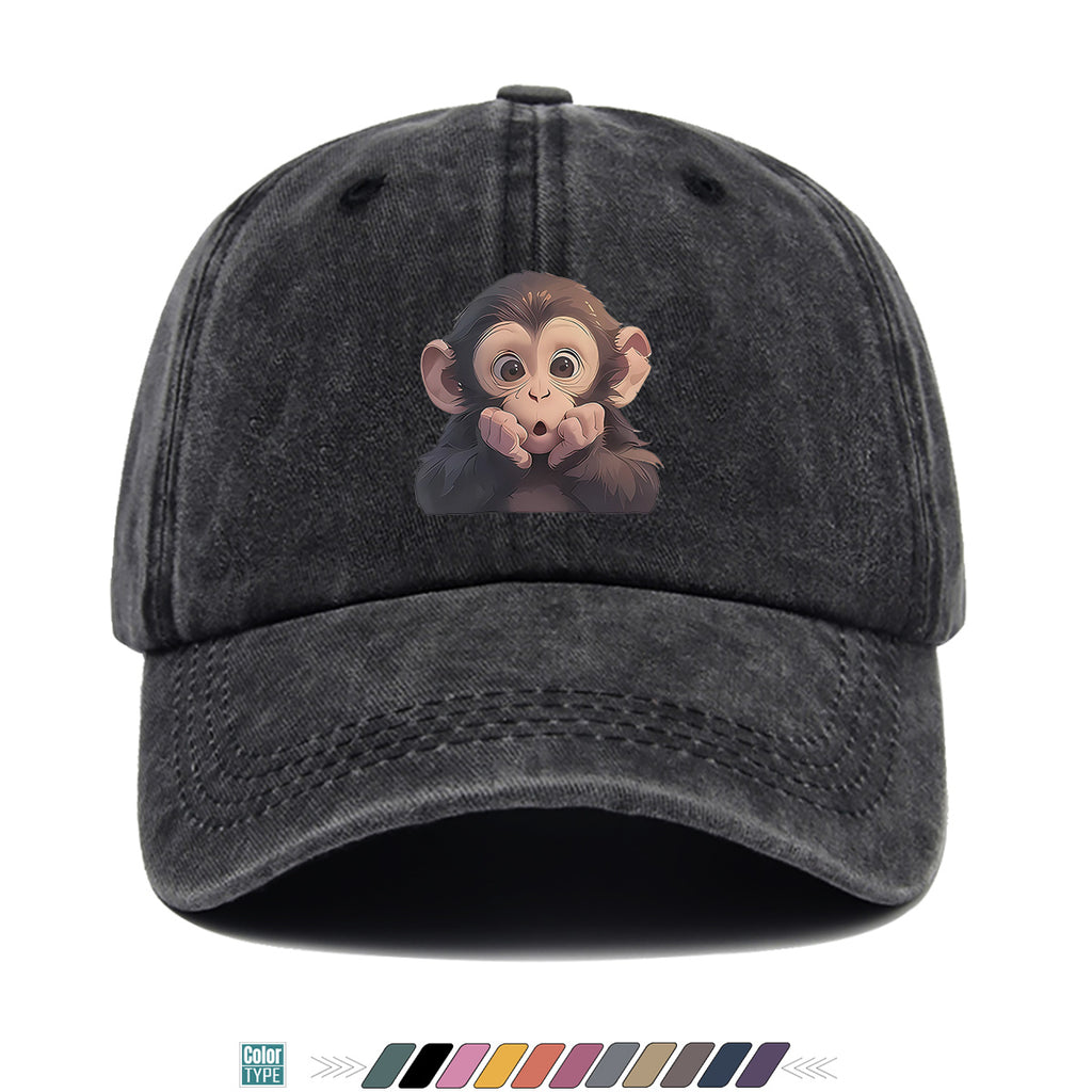 1pc Chimpanzee Print Baseball Cap Suitable for Men & Women, Adjustable Unisex Hat with Chimpanzee Face, Breathable for Streetwear, Hip-Hop, Music Festivals, Skateboarding - Trendy, Daily Commute & Outfits
