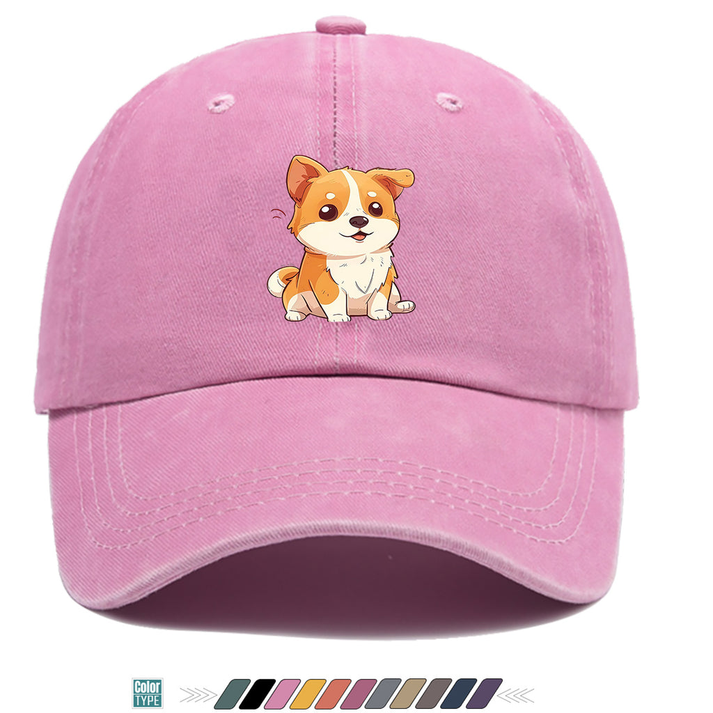 1pc Corgi Print Baseball Cap Suitable for Daily Outfits, Outdoor Activities & Gifts - Adjustable Snapback Hat with Corgi Dog Pattern, Unisex for Men & Women, Corgi-Themed, Park Strolls, Casual Wear (Cute Corgi)