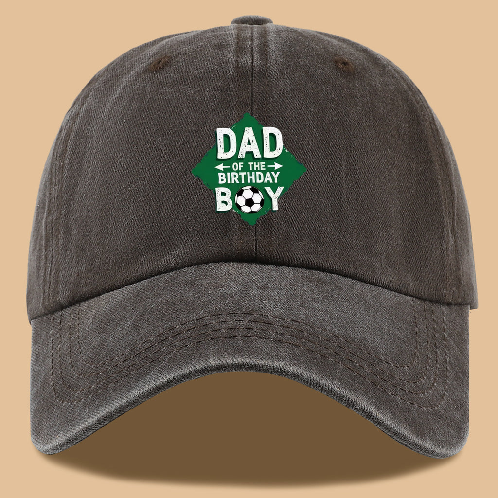 1pc Soccer Theme "DAD OF THE BIRTHDAY BOY" Print Baseball Cap Comfortable Breathable Sun Hat Fashionable Beautiful Men'S Casual Baseball Cap Adjustable Size Dad Activity Hat Outdoor Sun Visor Hat Suitable for Birthday Parties, Friend Gatherings