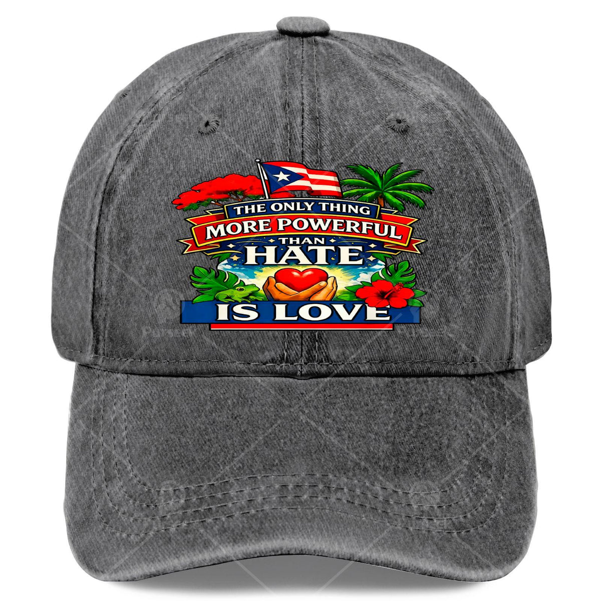 The Only Thing More Powerful Than Hate Is Love Flag Retros Baseball Hat Unisex