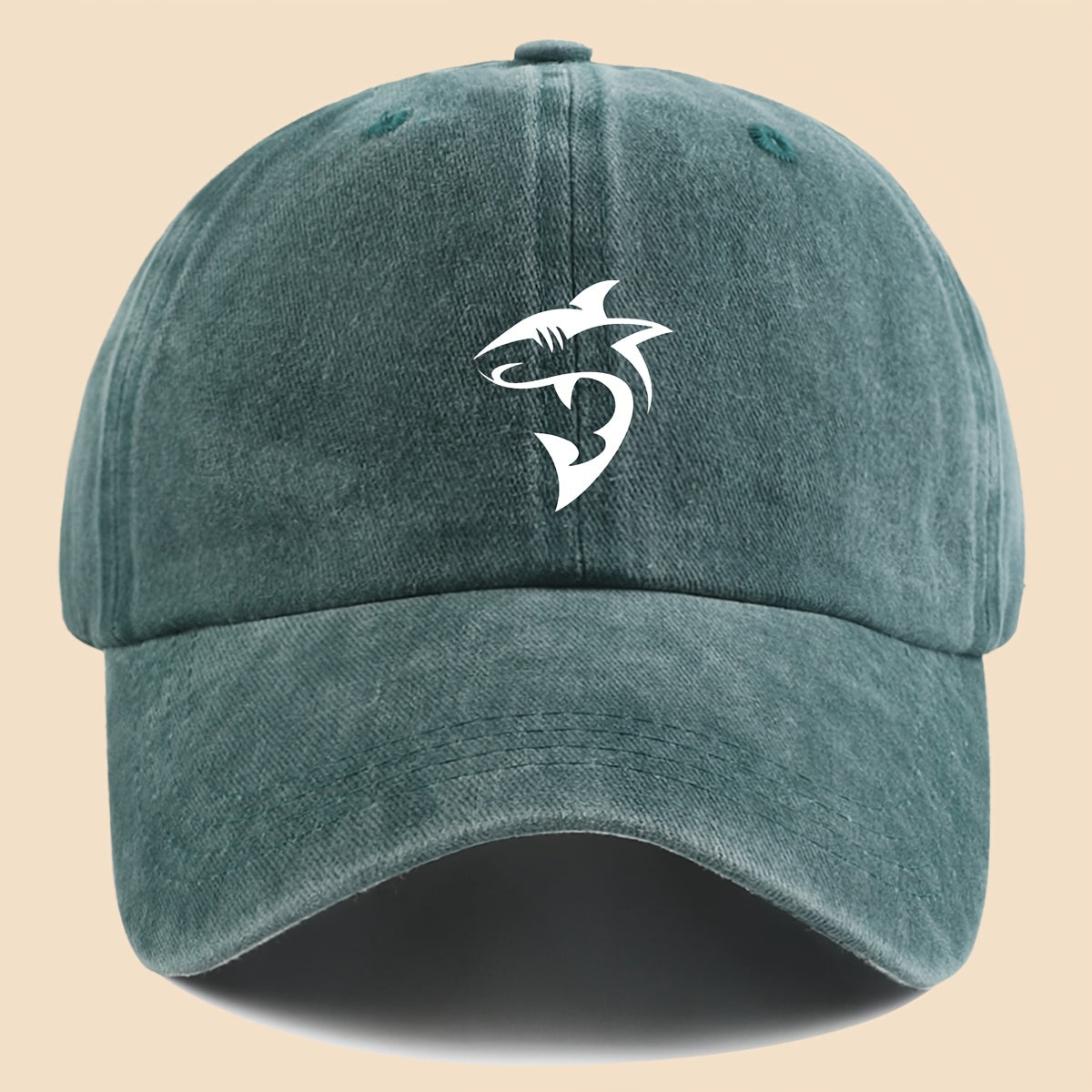 1 Unisex Ocean-themed Baseball Cap with White Shark Print- Breathable and Adjustable Dad Hat, Suitable for Skateboarding, Hiking, and Fishing| Fashionable Outdoor Accessories for Couples, Perfect Gift for Birthdays, Christmas, Halloween, Thanksgiving