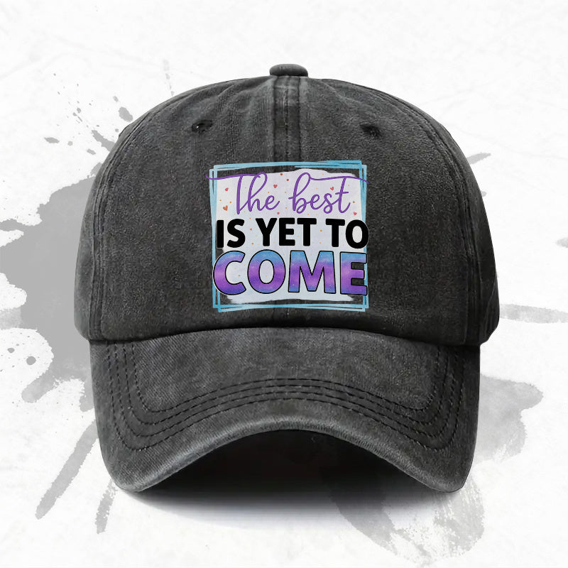 1pc, Adjustable Baseball Cap with "The Best Is Yet to Come" Design, Lightweight Printed Craft Women'S Hat, "Best Future" Men'S Trendy Cap, Ideal Gift for Weddings, Parties, Birthdays