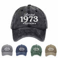 1973 Limited Edition Vintage Baseball Cap - Retro with Original 1973, Textile Fabric for Back to, Graduation & Teacher Events - Nostalgic Collectible for 70 Themed Outfits