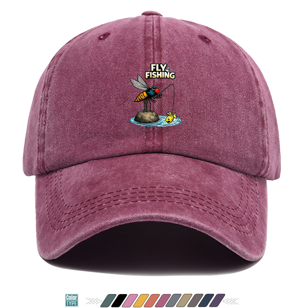 1pc Fun Insect Fishing Print Baseball Cap, Trendy Cartoon Pattern, Comfortable and Breathable Sun Hat, Stylish and  Unisex Design, Adjustable Size, Casual Streetwear Hat, Outdoor Fishing Hat, Travel and Vacation Hat, Versatile for Daily Outings