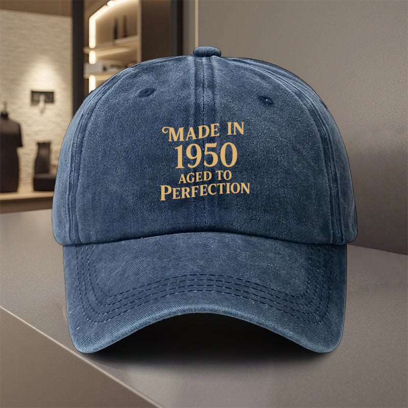 1pc Men's Vintage 1950 Retro Baseball Cap - Adjustable Trucker Hat Suitable for Outdoor Sports, Golf, Casual Wear, Lightweight Polyester with Printed Design, Aged to Perfection for Decades, for Office, for, for Trucking