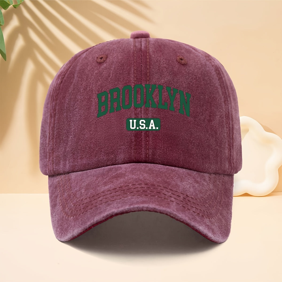 Brooklyn Ed Baseball Cap Trucker Hat Unisex Washed Twill Cap Adjustable Size And Lightweight Durable Soft Brim Design Non-Compresive Headwear All-Season Versatile for Daily Stroll Urban Travel Or Outdoor Vacation
