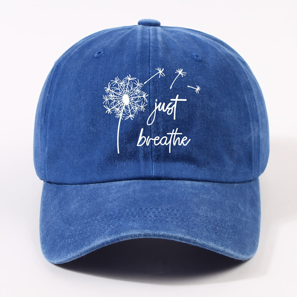 Unisex Retro Dandelion Print Baseball Cap with Curved Brim - Adjustable Dad Hat Suitable for Cycling, Outdoor & Casual Wear - Lightweight All-Season Round Cap (Metal Closure)