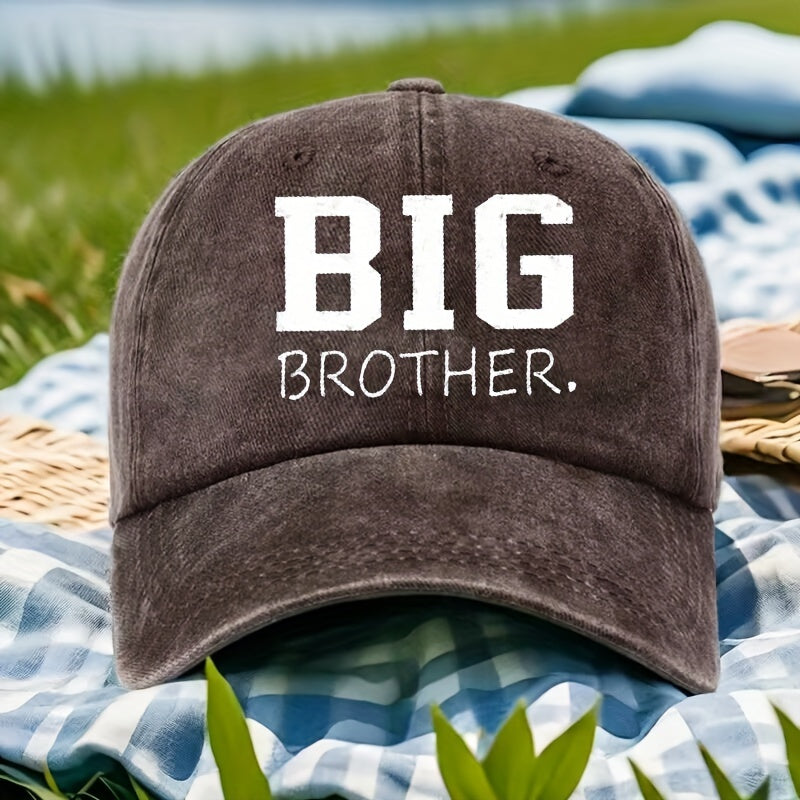 BIG BROTHER 棒球帽 - 深红色帽子带醒目白色字母，可调节绑带，轻便透气防晒 - 男女通用运动帽，适合日常、运动、礼物（可机洗）- 生日、母亲节、亡灵节理想选择 - BIG BROTHER 字样设计