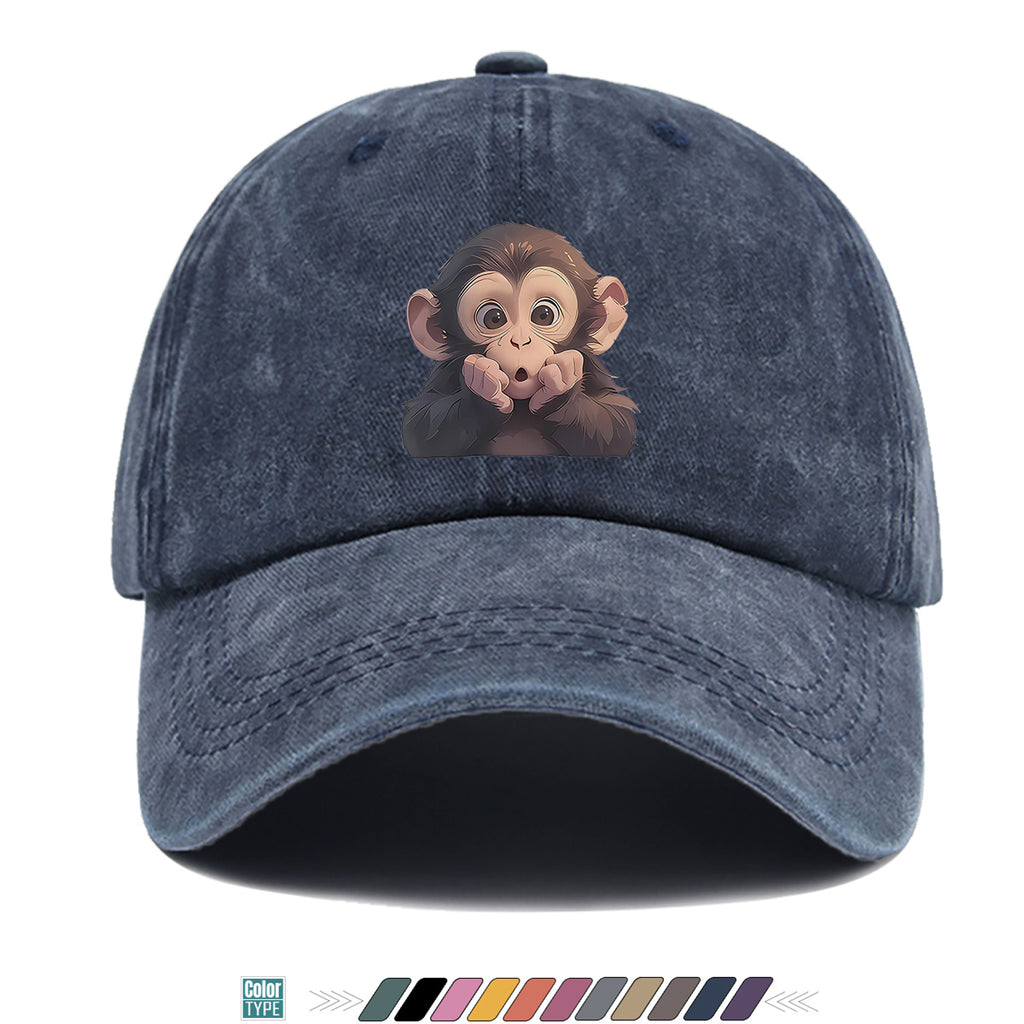 1pc Chimpanzee Print Baseball Cap Suitable for Men & Women, Adjustable Unisex Hat with Chimpanzee Face, Breathable for Streetwear, Hip-Hop, Music Festivals, Skateboarding - Trendy, Daily Commute & Outfits