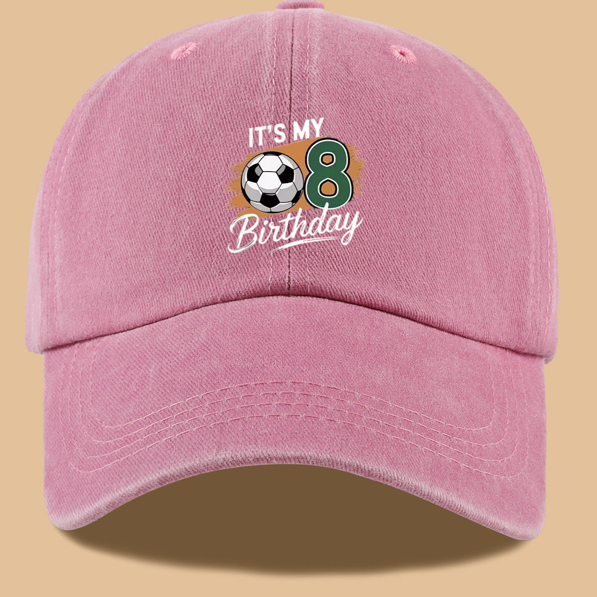 1pc Soccer-Themed Fun Number "8" Design Printed Baseball Cap, Comfortable and Breathable Sun Hat, Stylish and Simple, Unisex Baseball Cap with Adjustable Size, Trucker Hat, Beach Vacation Hat, Suitable for Outdoor Fishing, Cycling, Camping
