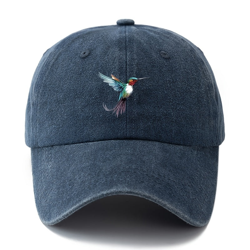 MAKEFGE Vintage Baseball Cap - Lightweight Distressed Trucker Hat, Available in Six Colors (Black/Dark Grey), Unisex, Suitable for Outdoor Casual Everyday Wear - Retro Structured Brim And Daily Headgear, Bird Pattern Design