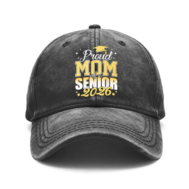 1pc 1pcs 1pc Vintage Washed Baseball Cap Suitable for Proud Moms & Graduates, Adjustable Unisex Cap with Graduation, Machine Washable Gift for 2026 Graduation, for Outdoor Activities, for Graduation Parties (for Men & Women)
