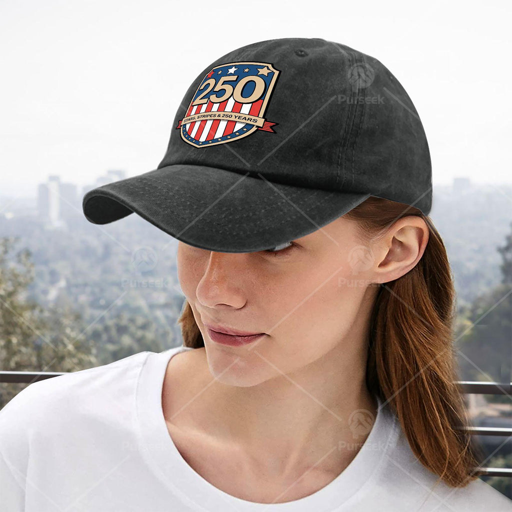 250 Years Usas Flag American 250Th Anniversary Patriotics Baseball Hat Unisex
