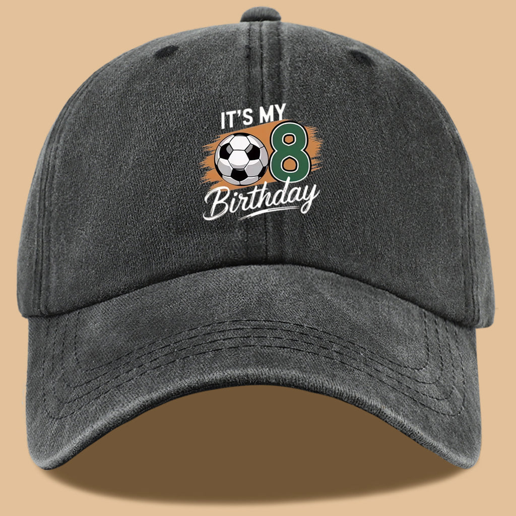 1pc Soccer-Themed Fun Number "8" Design Printed Baseball Cap, Comfortable and Breathable Sun Hat, Stylish and Simple, Unisex Baseball Cap with Adjustable Size, Trucker Hat, Beach Vacation Hat, Suitable for Outdoor Fishing, Cycling, Camping
