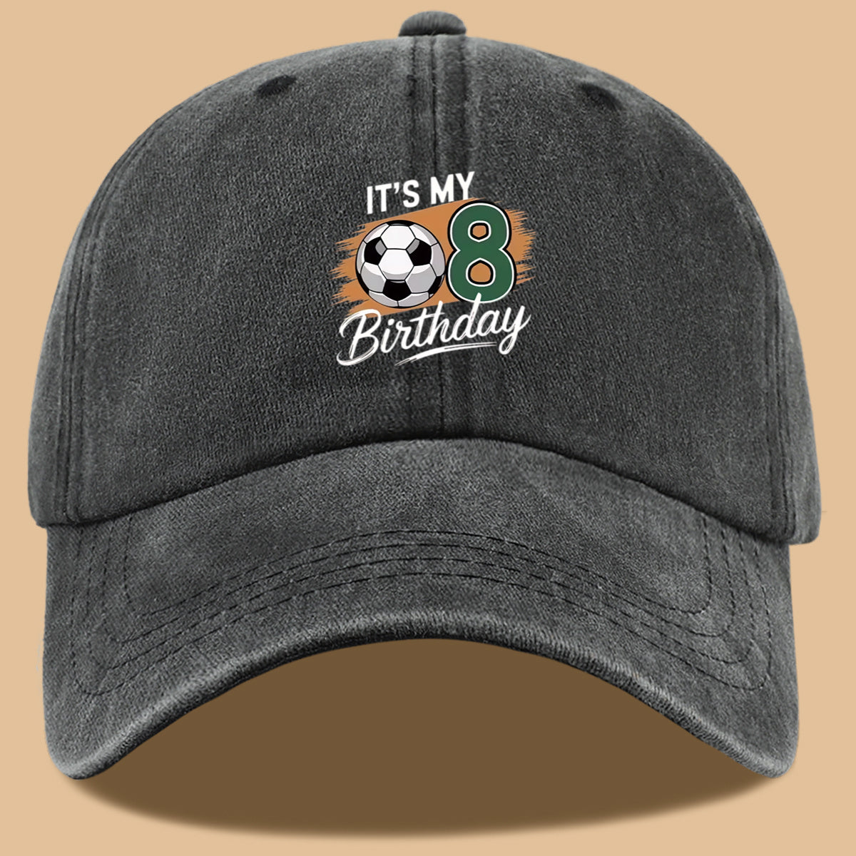 1pc Soccer-Themed Fun Number "8" Design Printed Baseball Cap, Comfortable and Breathable Sun Hat, Stylish and Simple, Unisex Baseball Cap with Adjustable Size, Trucker Hat, Beach Vacation Hat, Suitable for Outdoor Fishing, Cycling, Camping