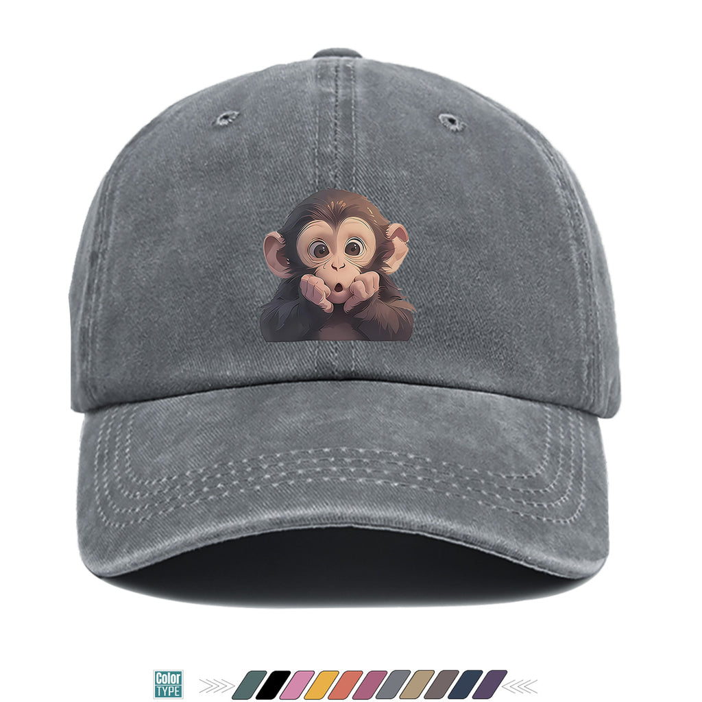 1pc Chimpanzee Print Baseball Cap Suitable for Men & Women, Adjustable Unisex Hat with Chimpanzee Face, Breathable for Streetwear, Hip-Hop, Music Festivals, Skateboarding - Trendy, Daily Commute & Outfits
