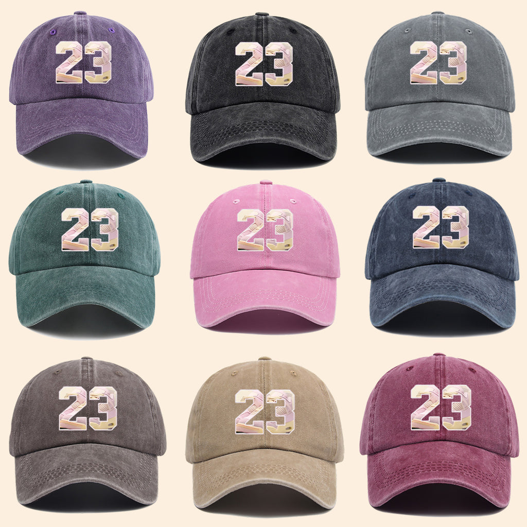 1pc Sports Element Digital "23" Design Printed Baseball Cap, Trendy Street Style Dad Hat, Fashionable Individual All-Match Baseball Cap, Adjustable Size, Hipster Trendy Hat, Street Skate Cap, Suitable for Daily Outings, Trendy Gatherings