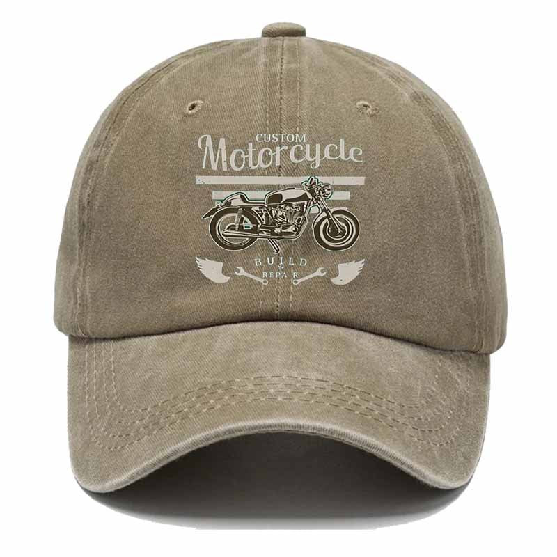 Vintage Motorcycle Design Baseball Cap - Retro Style Textile Fabric Hat with Iconic Motorcycle Graphics, Hand Washable Outdoor Casual Cap for Motorcycle Riding & Weekend Getaways ()