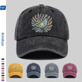 A Baseball Cap Featuring a Print of Birds Surrounded by Flowers And Plants, a Vintage Design Sun Hat, a Comfortable And Lightweight Trucker Hat with Adjustable Straps, an American Street Style Skateboard Cap