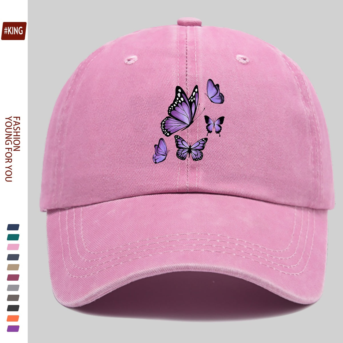 1pc Mother's Day Gift Gorgeous Butterfly Print Baseball Cap Comfortable Breathable Adjustable Size Youth Couple Skateboard Cap Beach Sunshade Seaside Party Travel Suitable for Playing Badminton, Golf, and Other Indoor Sports Suitable as a Birthday Ho
