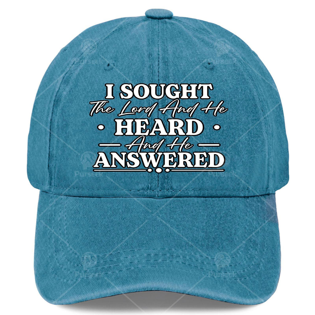 I Sought The Lord and He Heard and He Answered Christian God Baseball Hat