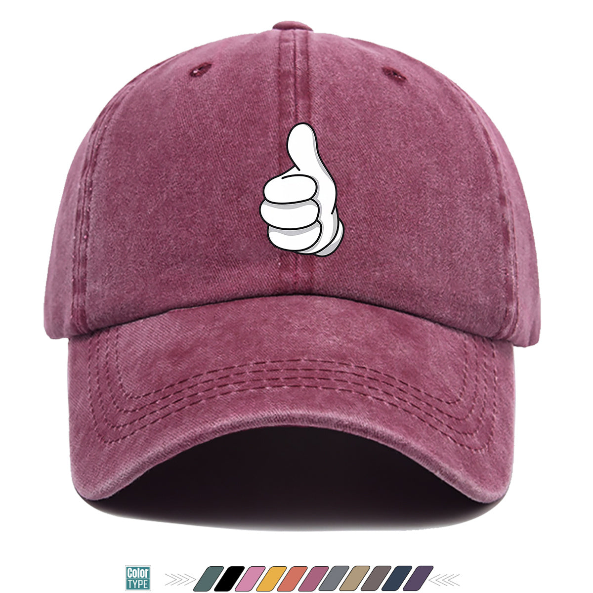 1pc Minimalist Black And White Cartoon Thumbs Up Gesture Print Baseball Cap Fashion Trend Duck Tongue Hat Unisex Adjustable Size Casual Versatile Sun Hat Street Trendy Person Must-Have Outdoor Travel Sun Hat Daily Shopping, Travel, Sports, Party