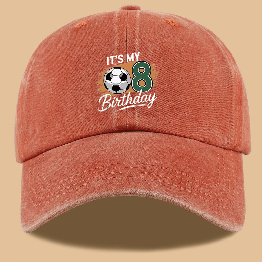 1pc Soccer-Themed Fun Number "8" Design Printed Baseball Cap, Comfortable and Breathable Sun Hat, Stylish and Simple, Unisex Baseball Cap with Adjustable Size, Trucker Hat, Beach Vacation Hat, Suitable for Outdoor Fishing, Cycling, Camping