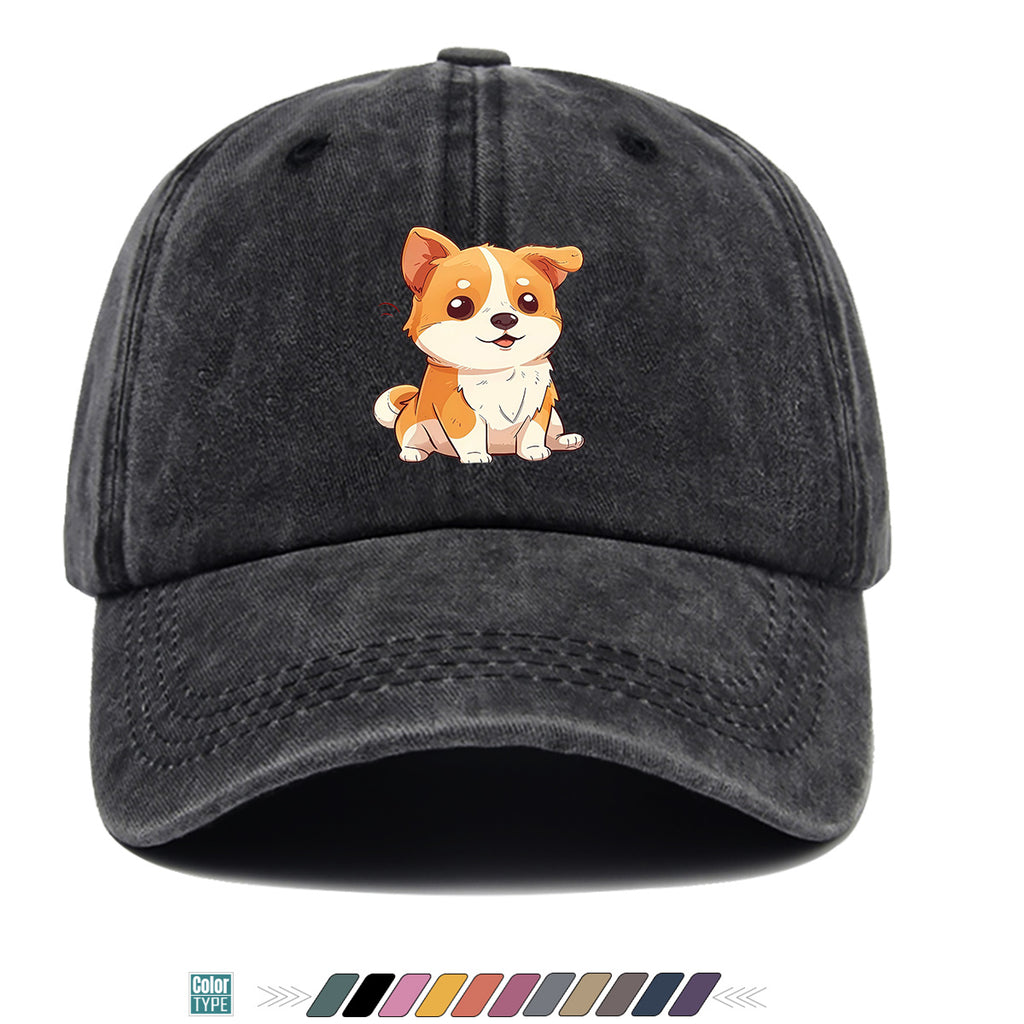 1pc Corgi Print Baseball Cap Suitable for Daily Outfits, Outdoor Activities & Gifts - Adjustable Snapback Hat with Corgi Dog Pattern, Unisex for Men & Women, Corgi-Themed, Park Strolls, Casual Wear (Cute Corgi)