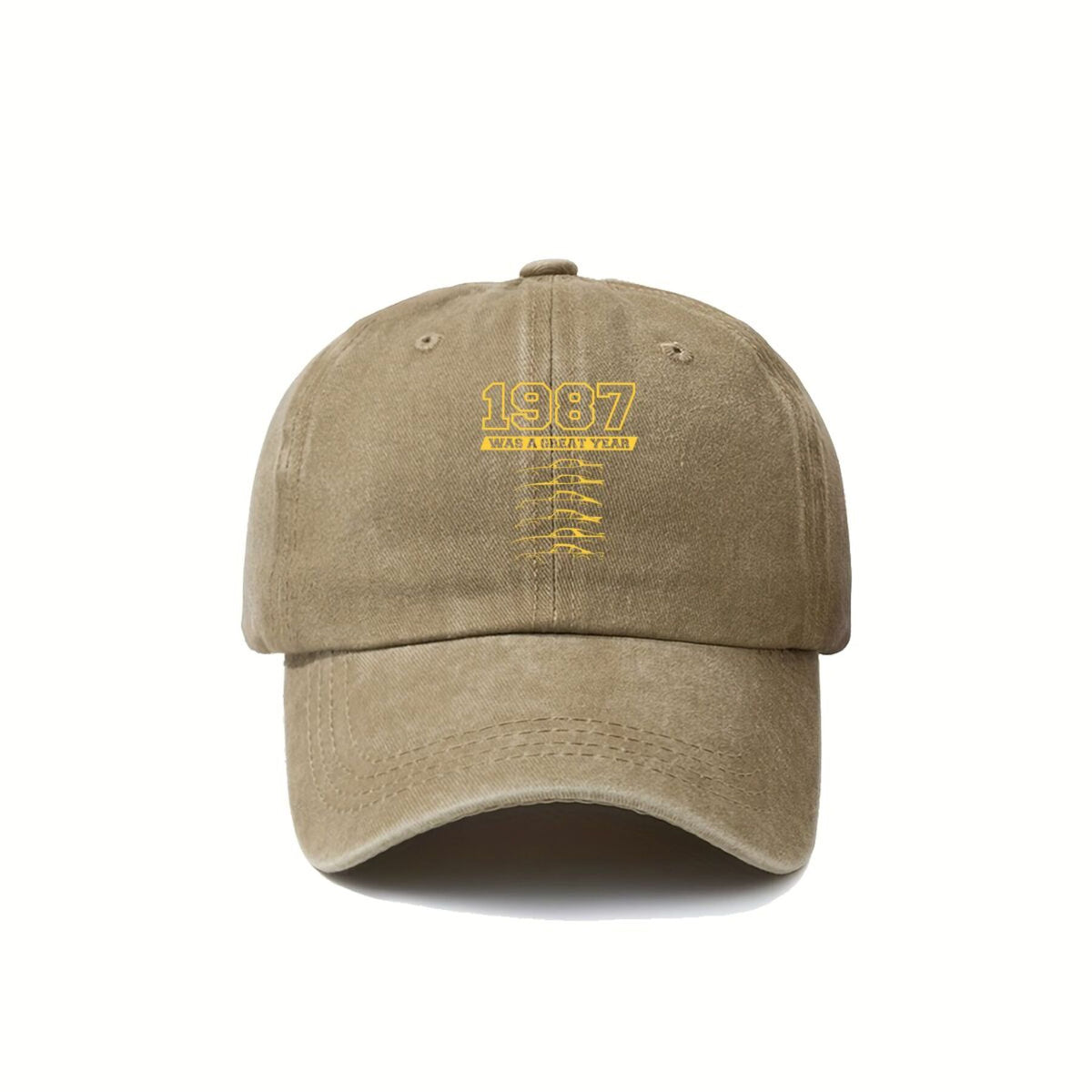 1987 Year Mark Vintage Washed Distressed Duckbill Cap, Unisex, Outdoor Baseball Cap, Adjustable, Washed Vintage Style, Lightweight And Breathable Golf Cap