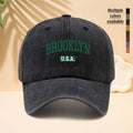 Brooklyn Ed Baseball Cap Trucker Hat Unisex Washed Twill Cap Adjustable Size And Lightweight Durable Soft Brim Design Non-Compresive Headwear All-Season Versatile for Daily Stroll Urban Travel Or Outdoor Vacation