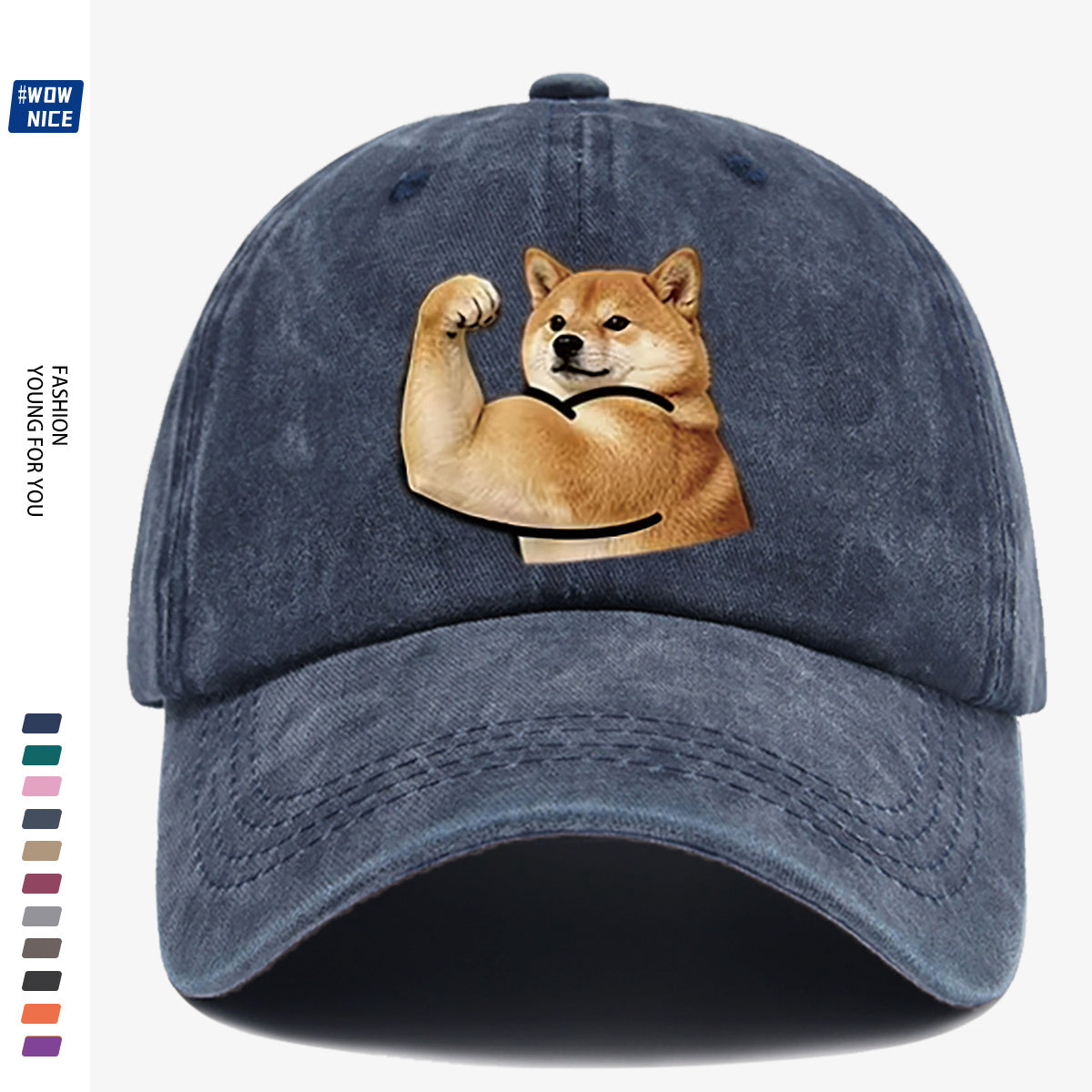 1pc Shiba Inu Muscle Arm Fun Print Baseball Cap Unisex Same Style Slimming Fashion Adjustable Size Street Trend Hat Daily Casual Hat Outdoor Hiking Hat Travel Outing Hat Party Styling Hat Versatile Duckbill Hat Festival Birthday Gift Ideal Choice Fo