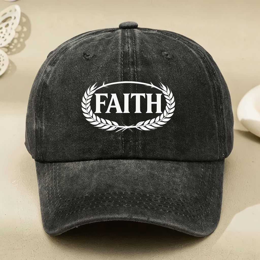 FAITH Embroidered Vintage Washed Baseball Cap for Men And Women Inspirational Casual Street Style Hat for Anniversary Gift