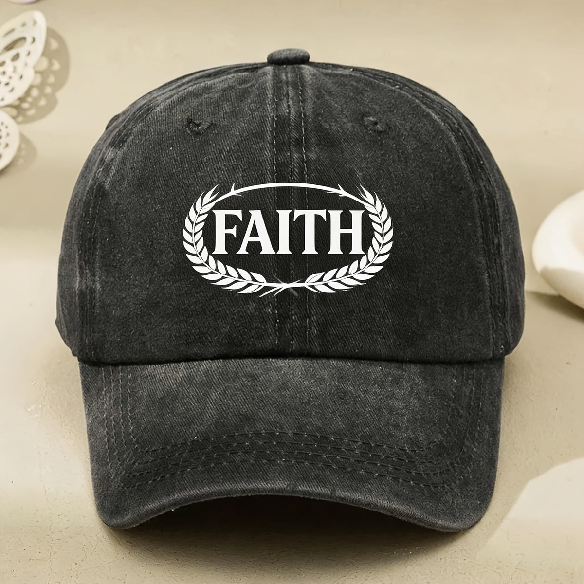 FAITH Embroidered Vintage Washed Baseball Cap for Men And Women Inspirational Casual Street Style Hat for Anniversary Gift
