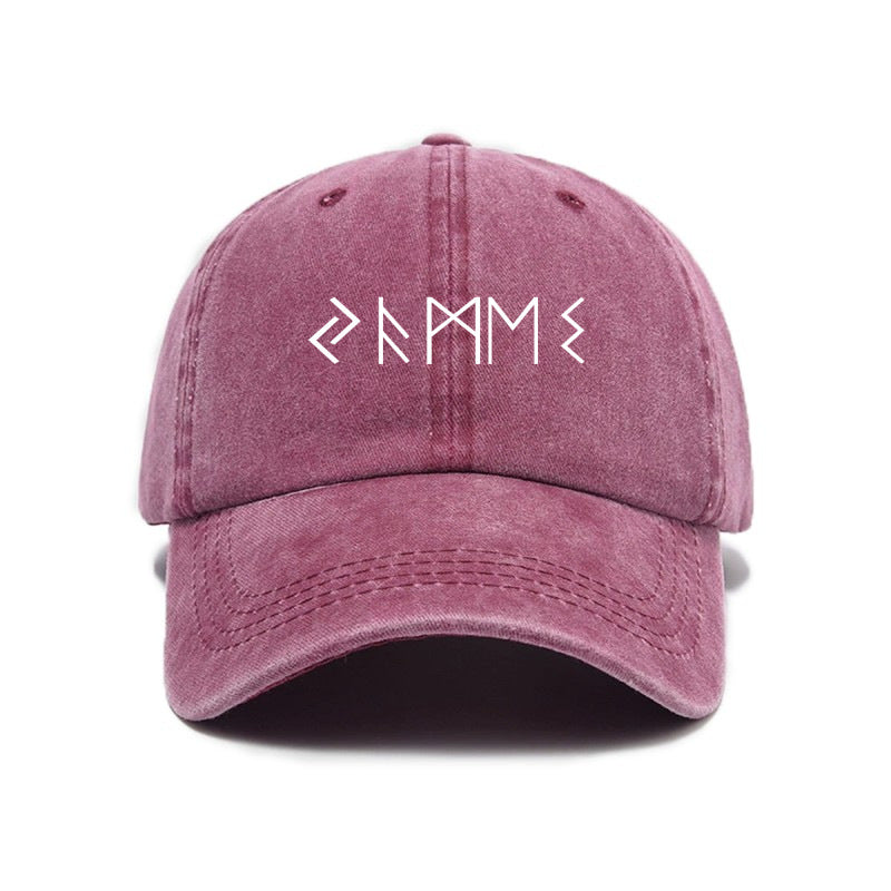 Fashion Easy Letter Print Washed Distressed Soft Top Sunshade All-Match Baseball Cap Unisex Fashion Baseball Cap