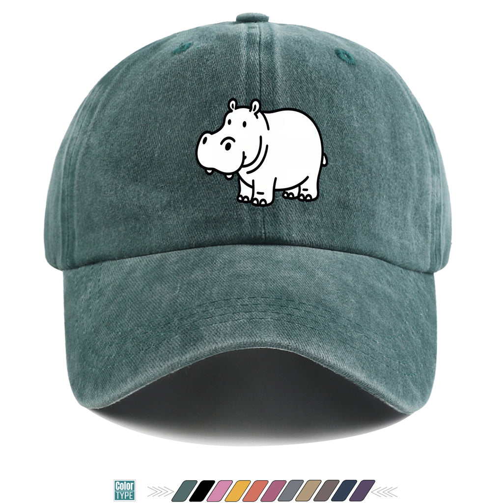 1pc Cartoon Hippopotamus Black And White Line Print Baseball Cap, Comfortable Breathable Duckbill Hat, Fashionable Cute Easy Unisex Adjustable Casual Daily Outing Hat, Vacation Hat, Bestie Couple Matching Hat, Suitable for Shopping, Picnic, Walking