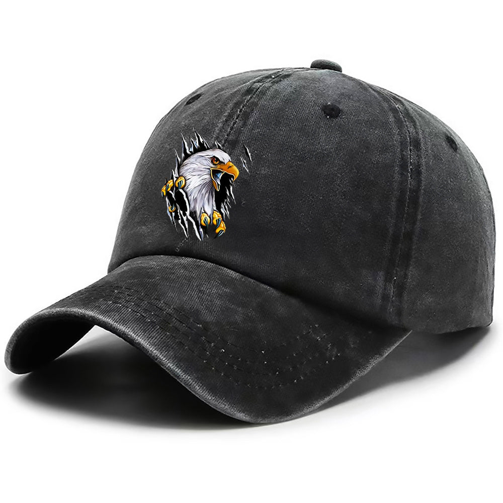 1pc Eagle Print Baseball Cap | Breathable Curved Brim, Adjustable Size, Lightweight And Durable, Unisex, Ideal For Outdoor Activities, Beach And Casual Wear, Available In Multiple Colors