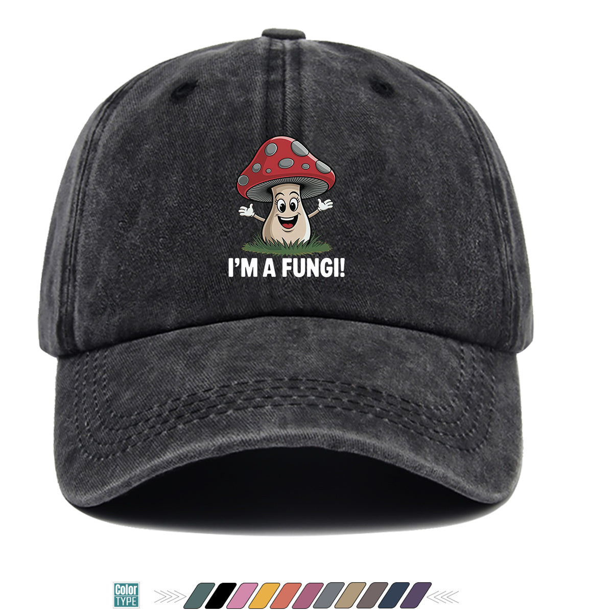 1pc Cartoon Mushroom Joyful Face Print Baseball Cap, Cute Red Mushroom with Gray Dots Hat, Comfortable and Breathable Sun Hat, Stylish, Fun, and Unique, Unisex Adjustable Baseball Cap, Casual Hat, Couple's Outing Hat, Suitable for Daily Shopping