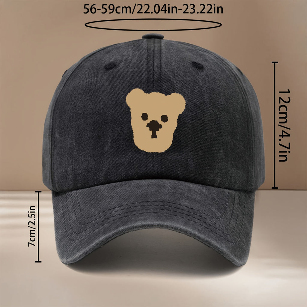 This Is a Baseball Cap with a Pixelated Bear Print, Featuring a Comfortable, Simple, and Adjustable Design. It's a Unisex Casual Hat with a , Lightweight Duckbill Brim. Suitable for Outdoor Sports, Dinners, Camping, and Trendy Fashion