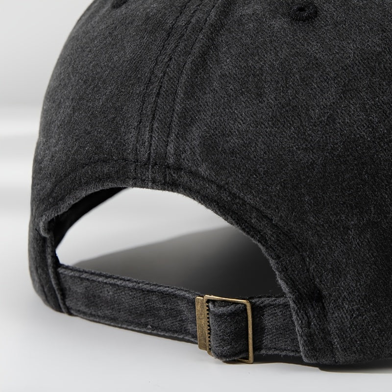 Vintage Anchor Print Baseball Cap - Adjustable, Soft Top Casual Hat for Men, Polyester