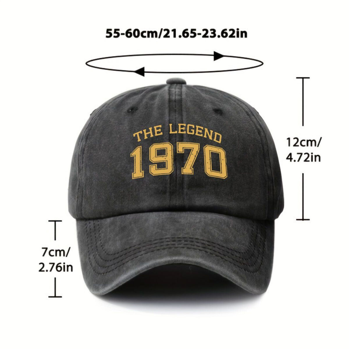 1970 Legend Vibe Vintage Washed Distressed Duckbill Cap Unisex Outdoor Baseball Cap Adjustable Washed Vintage Style Lightweight Breathable Golf Cap