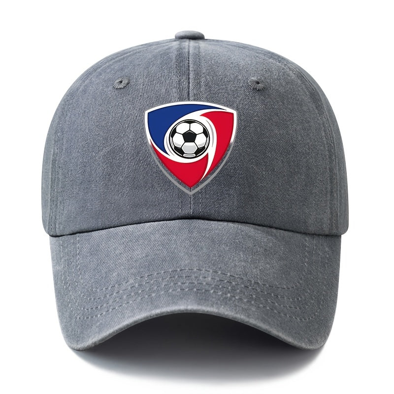 2026 Football Event Baseball Cap, a Unisex Fashionable and Versatile Printed Football Shield Baseball Cap, Classic Vintage Washed Outdoor Lightweight Curved Brim Hat, Trucker Baseball Cap, Suitable for Outdoor Vacations, Travel, Camping, and Other