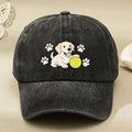 Cute Puppy And Paw Prints Baseball Cap for Men And Women Casual Streetwear Vintage Dog Lover Hat for Anniversary Gift