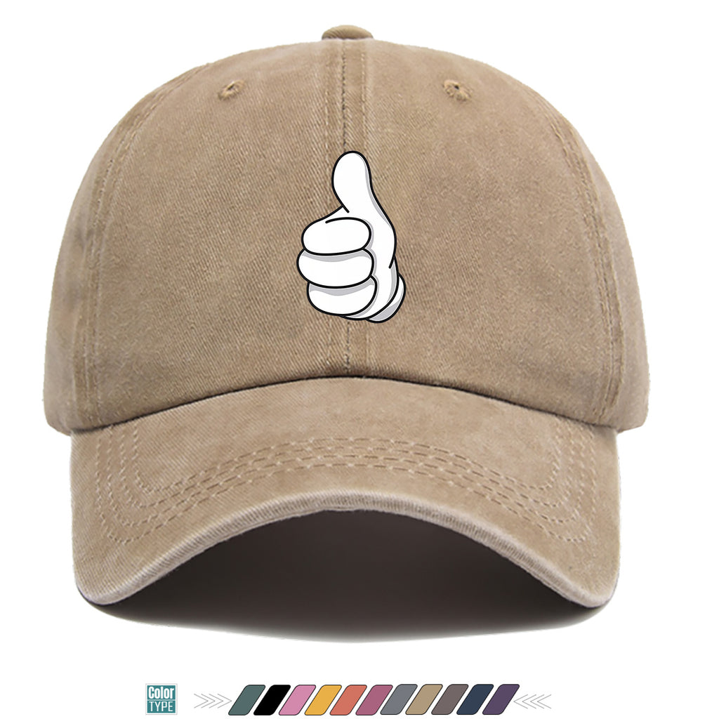 1pc Minimalist Black And White Cartoon Thumbs Up Gesture Print Baseball Cap Fashion Trend Duck Tongue Hat Unisex Adjustable Size Casual Versatile Sun Hat Street Trendy Person Must-Have Outdoor Travel Sun Hat Daily Shopping, Travel, Sports, Party
