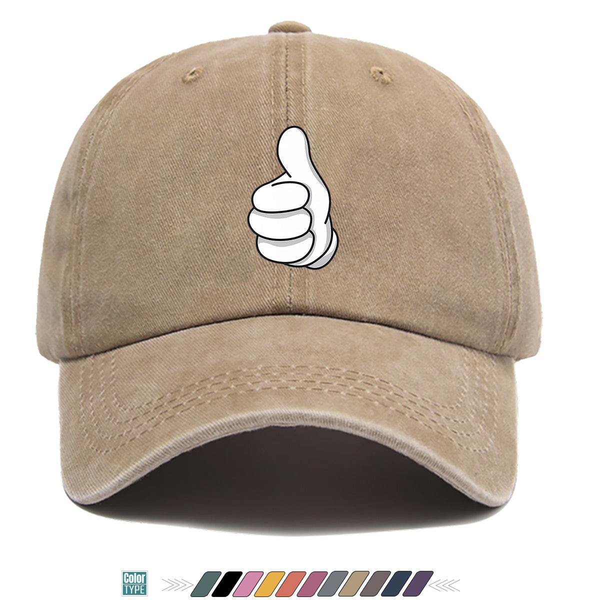 1pc Minimalist Black And White Cartoon Thumbs Up Gesture Print Baseball Cap Fashion Trend Duck Tongue Hat Unisex Adjustable Size Casual Versatile Sun Hat Street Trendy Person Must-Have Outdoor Travel Sun Hat Daily Shopping, Travel, Sports, Party