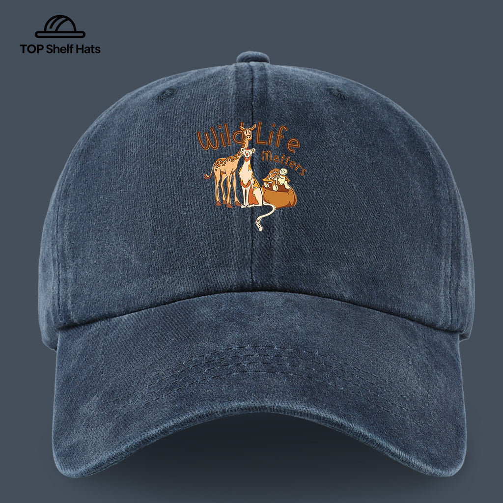 1pc Wild Life Matters Animal Print Baseball Cap - Adjustable Vintage PAPA Trucker Hat Suitable for &, Lightweight Breathable Dad Cap for Outdoor, Beach, Hiking, Skateboarding, Casual Wear - Ideal, Holidays, Urban Style