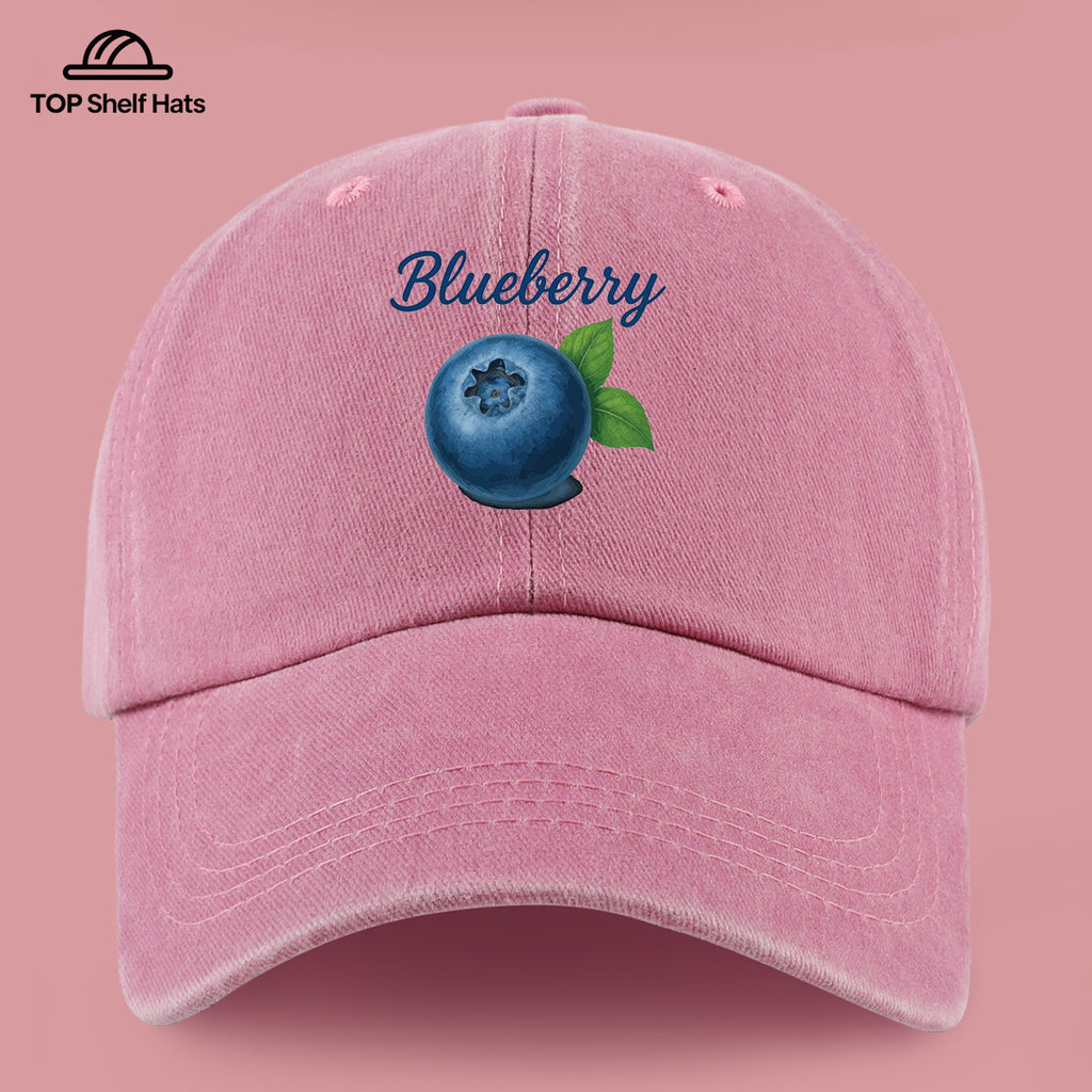 1pc Blueberry-Themed Realistic Fruit Print Baseball Cap, Comfortable And Breathable Sun Hat, Fashionable Easy And Aesthetic Unisex Baseball Cap, Adjustable Size, Trucker Cap, Beach Vacation Hat, Suitable for Outdoor Picnics, Camping, Shopping