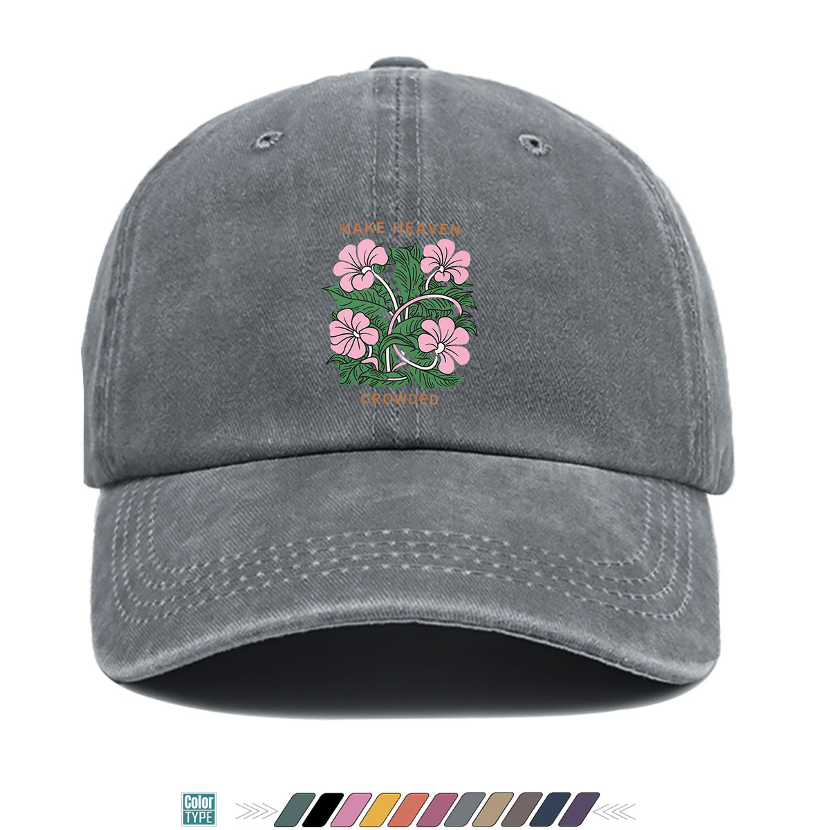 1pc 1pcs Floral Print Baseball Cap Suitable for Men & Women, Adjustable Duckbill Hat with Duckbill Visor, Breathable Sun Hat for Outdoor Travel, Casual Gift for Daily Outfits, Picnics, Birthdays - Trendy Present for Friends (Unisex)