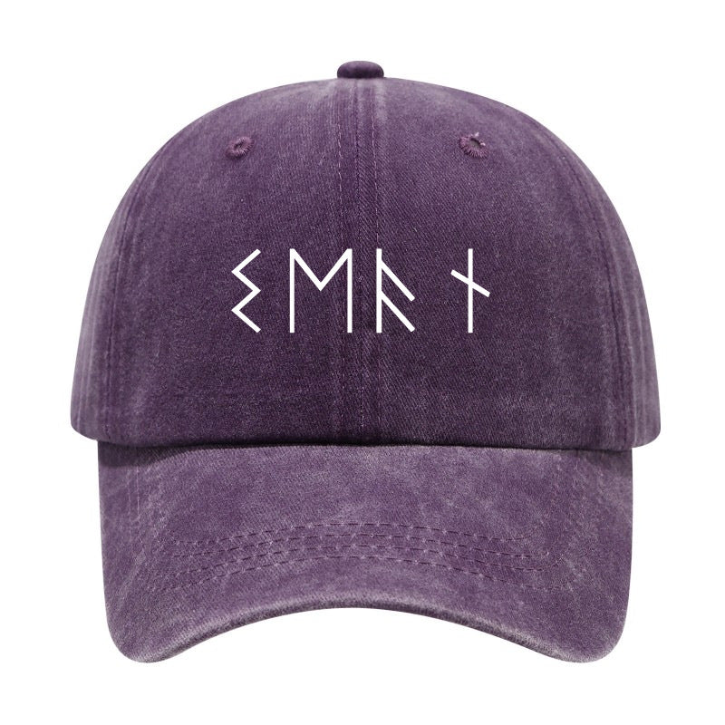 1 Top Water Washed Old Printed Baseball Cap Adult Versatile Easy Letter Popular Retro Printed Water Washed Old Soft Top Sunshade Baseball Cap for Men And Women