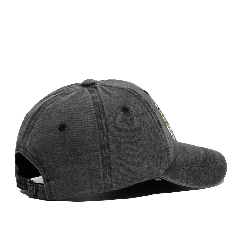 1pc Teal Green Beverage Print Baseball Cap, Featuring a Cup with a Straw, Ice Cubes Scattered Near the Cup, and a Colorful Striped Background. A Stylish and Casual Sun Hat, Unisex and Adjustable. Suitable for Street Trendsetters, Coffee Lovers